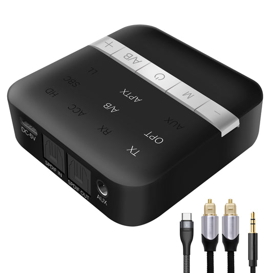 TX200 2-in-1 Optical Fiber Coaxial Bluetooth 5.0 Transmitter Receiver HD Audio Adapter