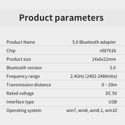 BT-08H Mini USB Bluetooth 5.0 Transmitter Computer Laptop Wireless Connection Adapter for Speaker Mouse Keyboard