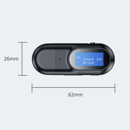 T17 2-in-1 USB LCD Display Bluetooth 5.0 Audio Receiver Transmitter 3.5mm Aux Stereo Music Wireless Adapter