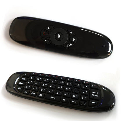 3 in 1 2.4GHz Wireless Air Mouse Full QWERTY Keyboard with TV Remote Control Function - Black