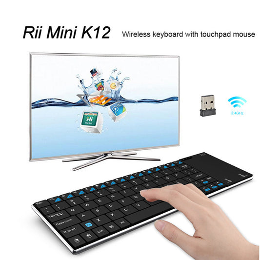 RII Mini K12 2.4GHz Wireless QWERTY Keyboard with Mouse Touchpad (CE/FCC)