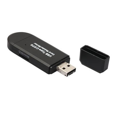 USB-C Type C + USB 3.0 + Micro USB OTG TF/SD Card Reader for Phone MacBook