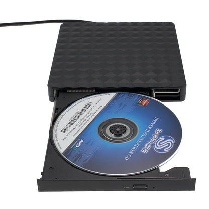 Rhombus Shape External Optical Drive DVD-RW [with USB3.0 Port Cable] for Notebook / PC / Macbook