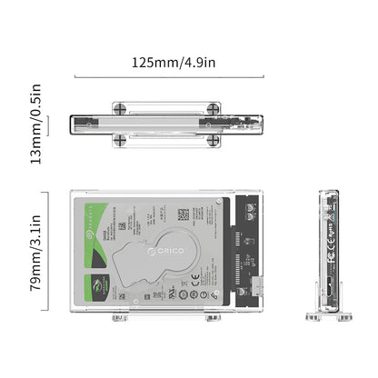 ORICO 2159U3 2.5 inch Transparent USB3.0 Hard Drive Enclosure with Stand 2.5inch HDD / SSD