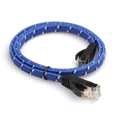 1.8M Woven Pattern CAT-7 10 Gigabit Ethernet Flat Patch Cable