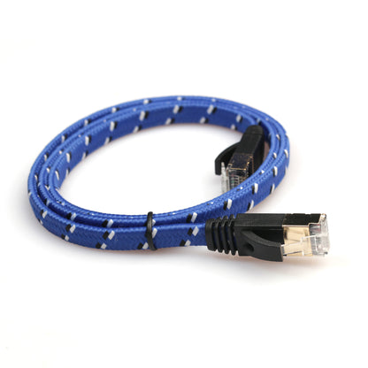 1.8M Woven Pattern CAT-7 10 Gigabit Ethernet Flat Patch Cable