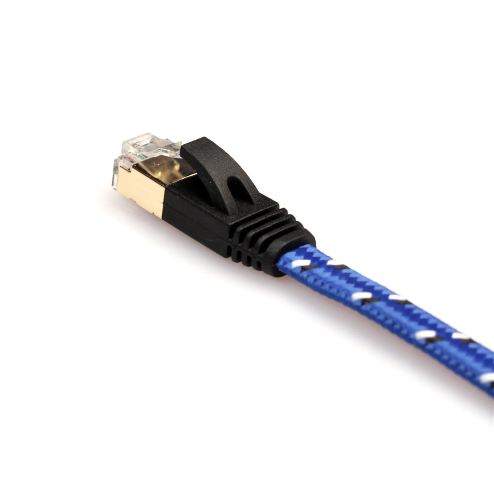 1.8M Woven Pattern CAT-7 10 Gigabit Ethernet Flat Patch Cable