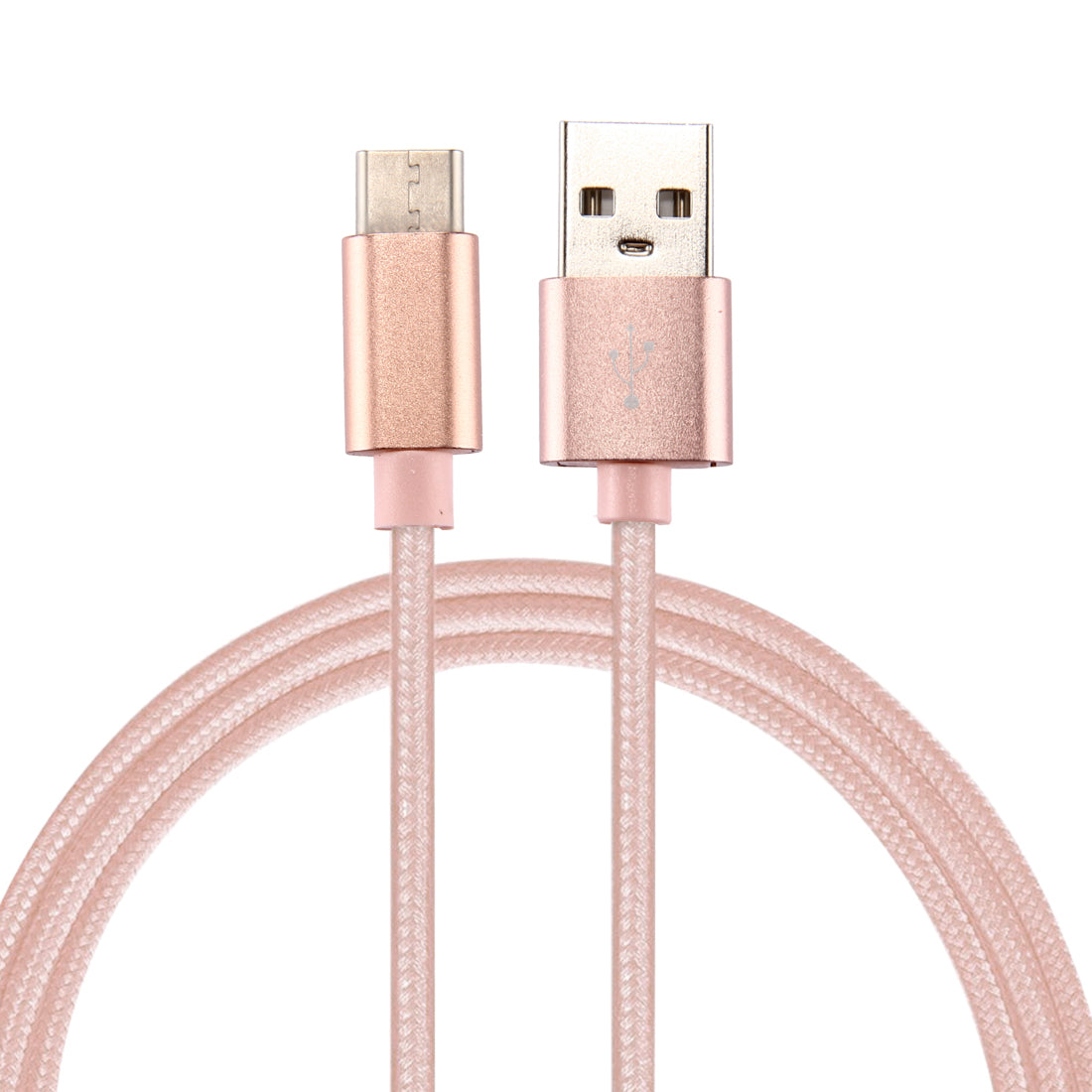 2m Woven Texture Type-C USB Reversible Phone Cable for Samsung Note 8/S8/S8 Plus etc.