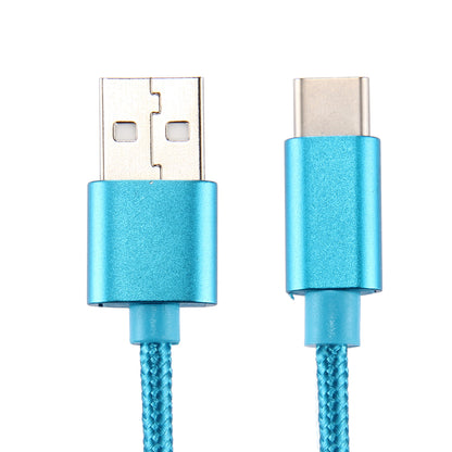 2m Woven Texture Type-C USB Reversible Phone Cable for Samsung Note 8/S8/S8 Plus etc.