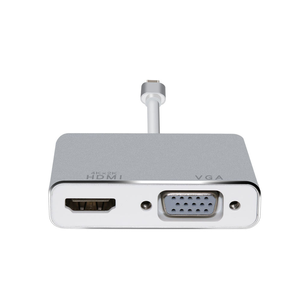 Type-C to VGA + HDMI Converter Extension Connector Adapter