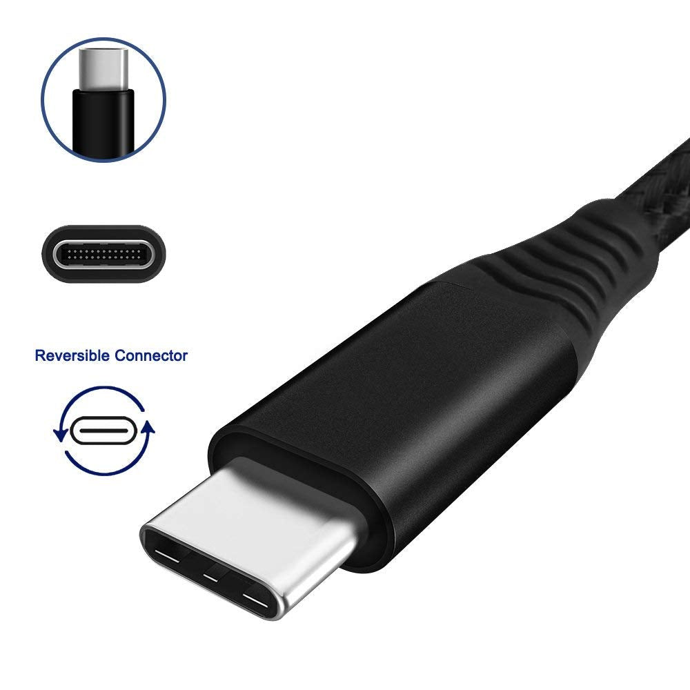 Type-C Cable, 1.8m Nylon Weaving 3A Type-C USB 3.0 Data Transfer Charging Cable for Xiaomi Huawei