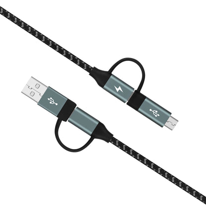 MOMAX 4-in-1 Type-C to Micro USB & Type-C to USB A Charging and Data Sync Nylon Braided Cable