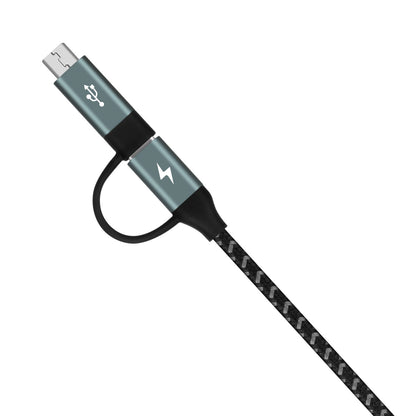 MOMAX 4-in-1 Type-C to Micro USB & Type-C to USB A Charging and Data Sync Nylon Braided Cable