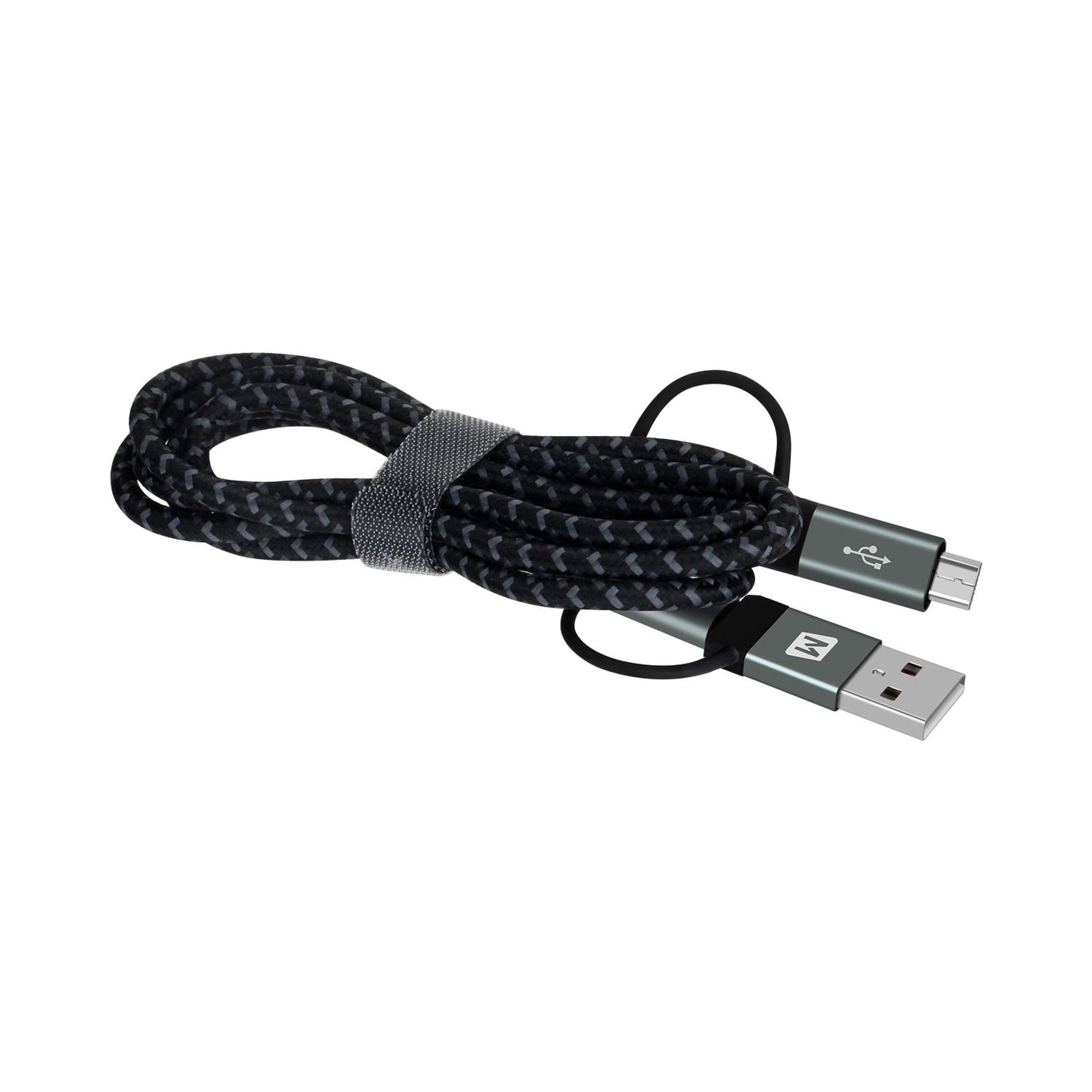 MOMAX 4-in-1 Type-C to Micro USB & Type-C to USB A Charging and Data Sync Nylon Braided Cable