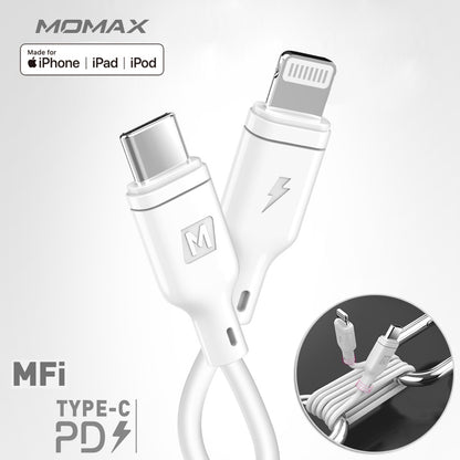 MOMAX DL36 [PD Fast Charge] [MFI Certified] 1.2M Type-C to Lightning 8 Pin Data Sync PD Charging Cable