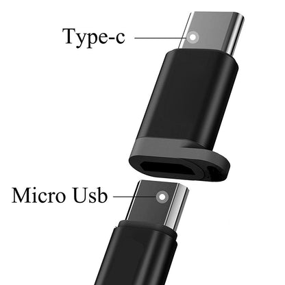 Mini Micro USB Female to Type-C Male Charging Sync Converter with Anti-lost Strap