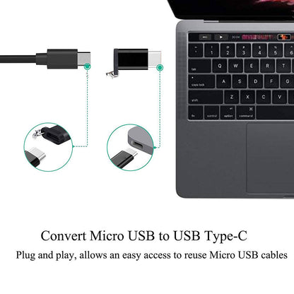 Mini Micro USB Female to Type-C Male Charging Sync Converter with Anti-lost Strap