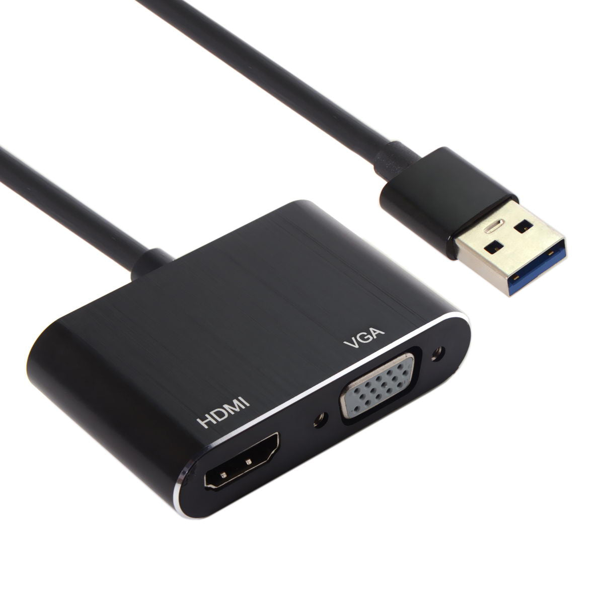 CY U3-011 USB 3.0 to HDMI + VGA Video Graphics Adapter - Black