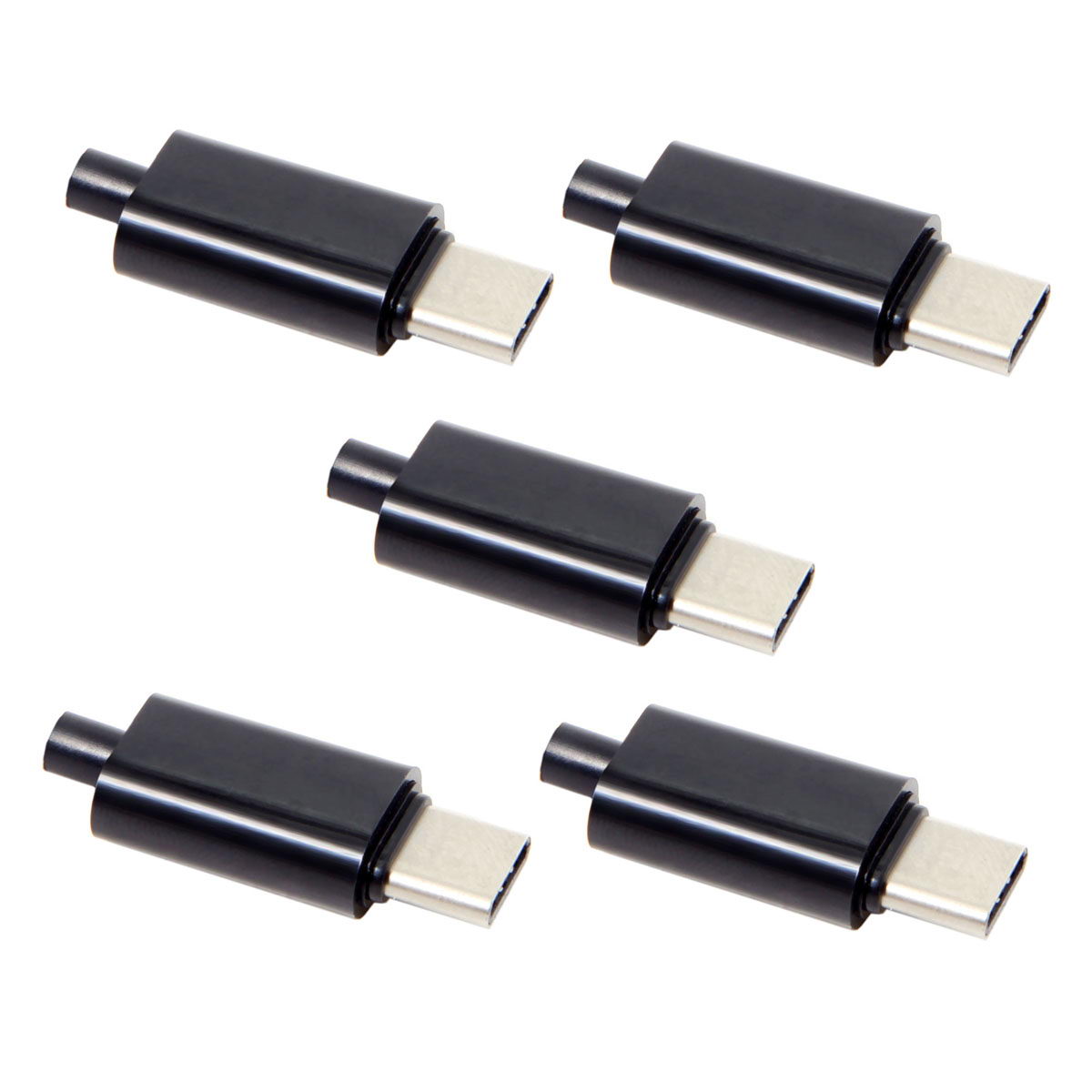 5PCS/Lot DIY 24Pin USB Type-C USB-C Male OTG Host Type 5.1k Resistor with Black Housing Cover