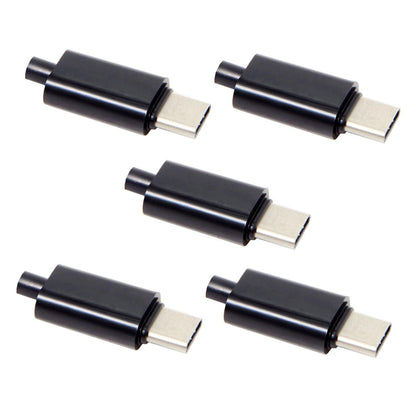 5PCS/Lot DIY 24Pin USB Type-C USB-C Male OTG Host Type 5.1k Resistor with Black Housing Cover