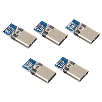 5PCS/Lot DIY 24Pin USB Type-C USB-C Male OTG Host Type 5.1k Resistor with Black Housing Cover