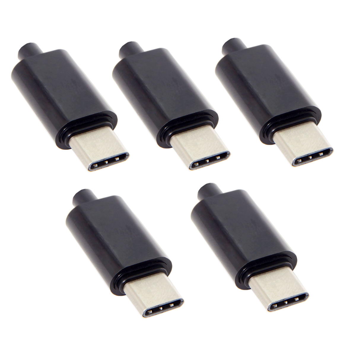 5PCS/Lot DIY 24Pin USB Type-C USB-C Male OTG Host Type 5.1k Resistor with Black Housing Cover