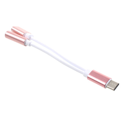 USB Type-C to 3.5mm Jack Aux Audio + USB Type-C Charging Female Port Splitter Cable