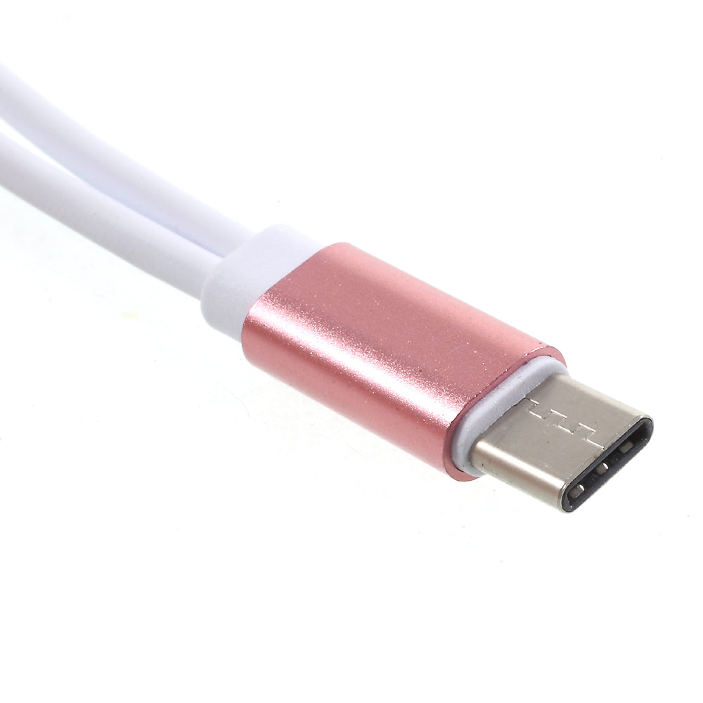 USB Type-C to 3.5mm Jack Aux Audio + USB Type-C Charging Female Port Splitter Cable