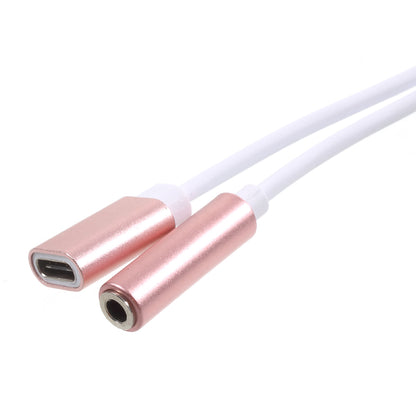 USB Type-C to 3.5mm Jack Aux Audio + USB Type-C Charging Female Port Splitter Cable