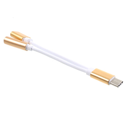 USB Type-C to 3.5mm Jack Aux Audio + USB Type-C Charging Female Port Splitter Cable