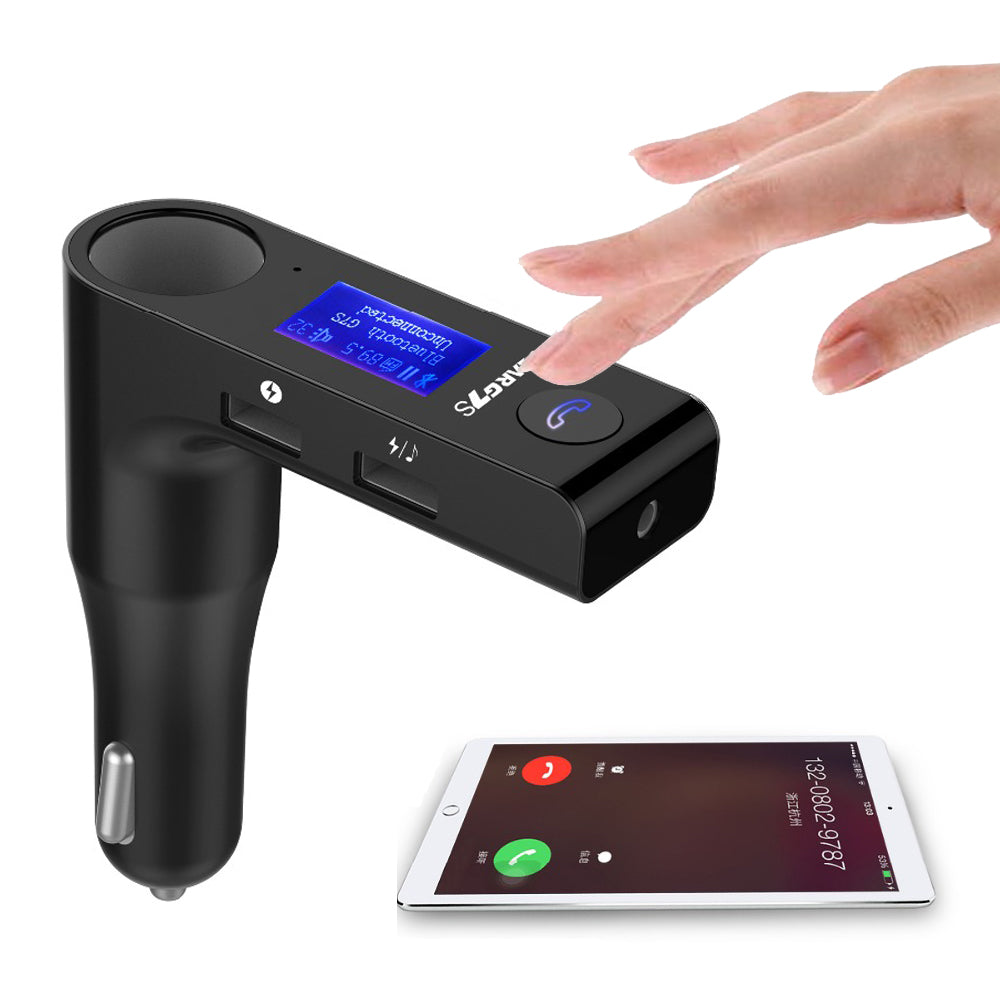 G7S Car Bluetooth Kit FM Transmitter MP3 Player Dual USB Car Charger with Cigarette Lighter Port