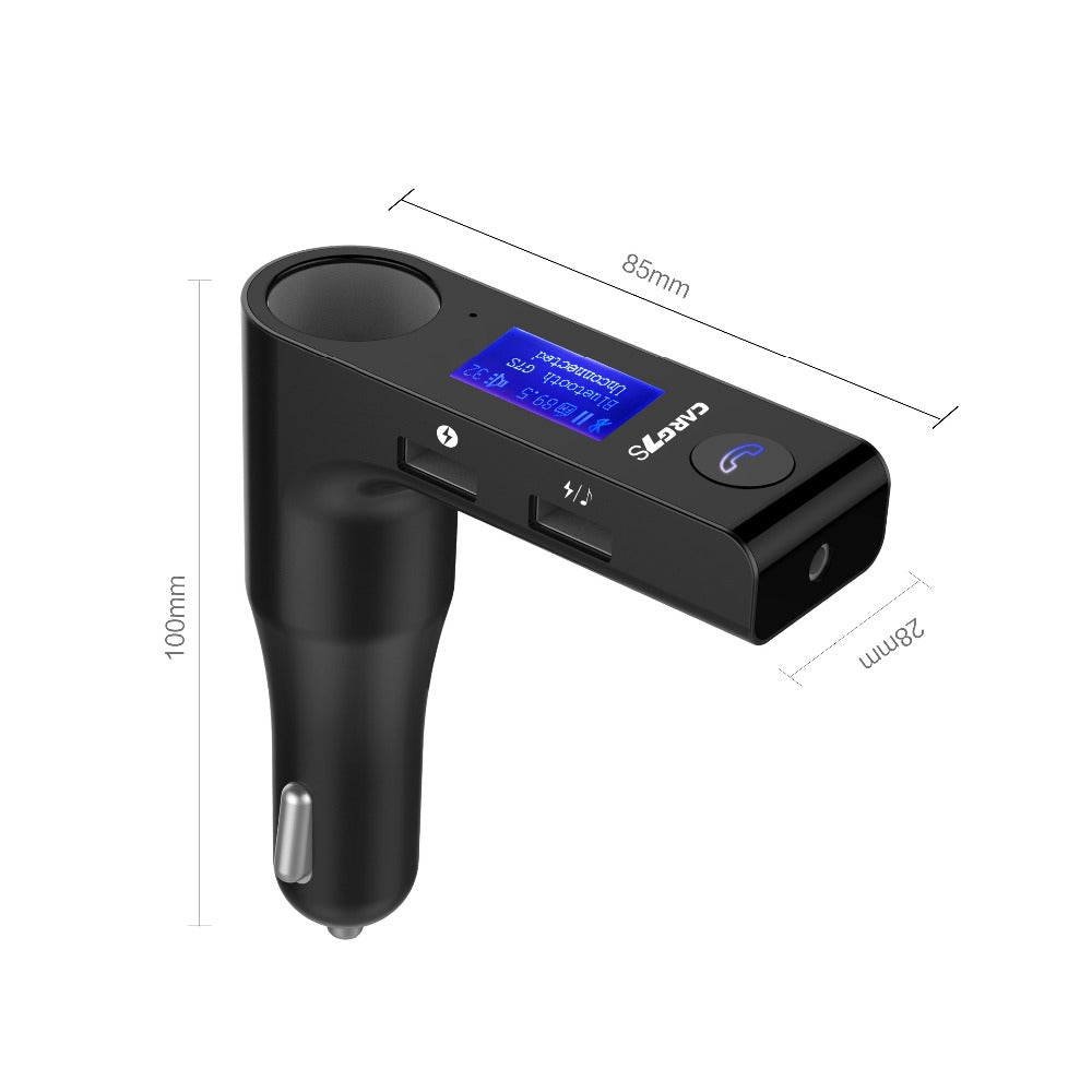 G7S Car Bluetooth Kit FM Transmitter MP3 Player Dual USB Car Charger with Cigarette Lighter Port