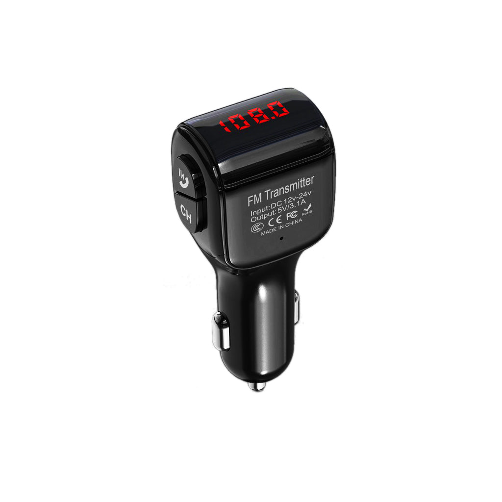 Dual USB Handsfree Car FM Transmitter Bluetooth 5.0 Wireless U Disk MP3 Player