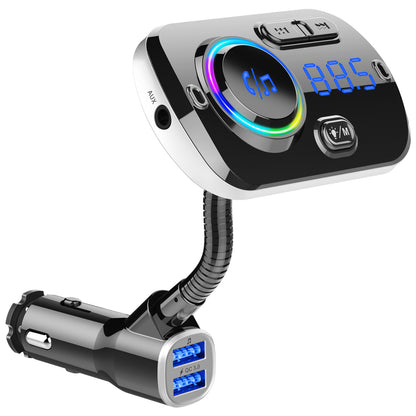 Bluetooth Car MP3 Player FM Transmitter Fast Charge Dual USB Breathing Atmosphere Light