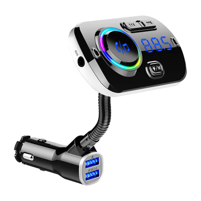 Bluetooth Car MP3 Player FM Transmitter Fast Charge Dual USB Breathing Atmosphere Light