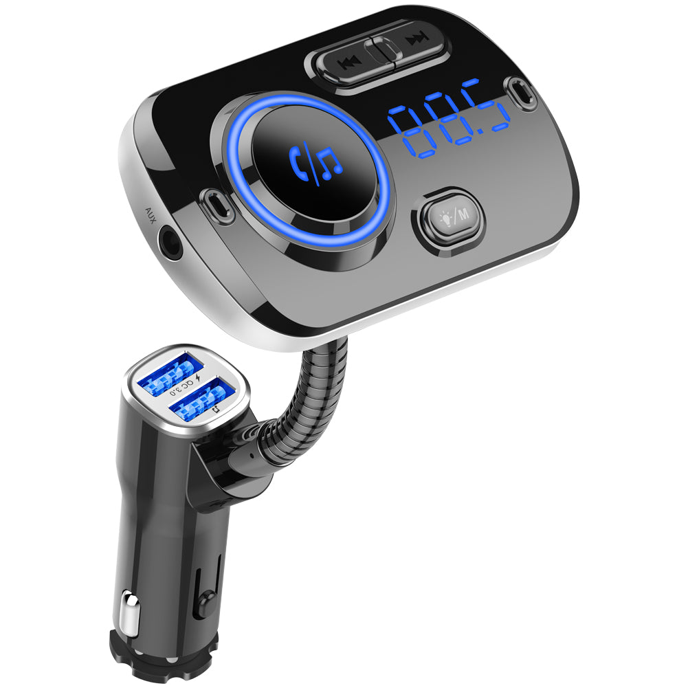 Bluetooth Car MP3 Player FM Transmitter Fast Charge Dual USB Breathing Atmosphere Light