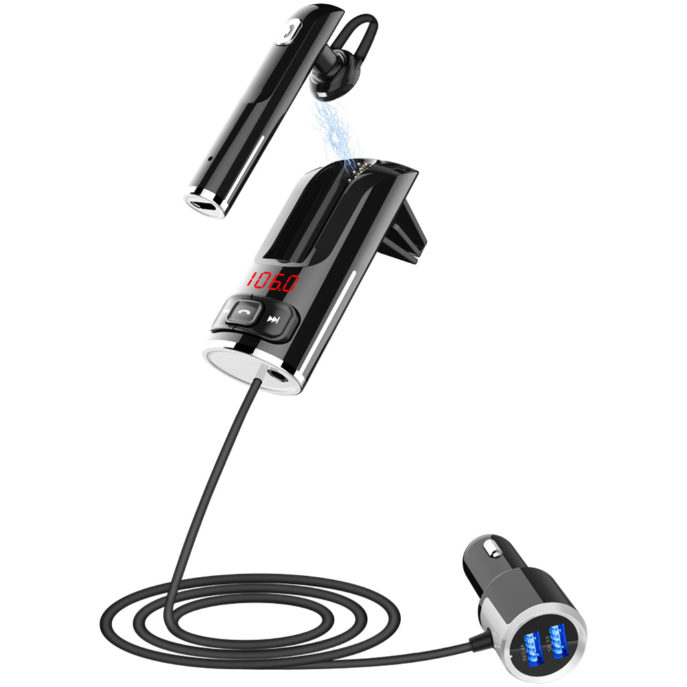 Bluetooth Headset with Private Call Car MP3 Player Fast Charging Function