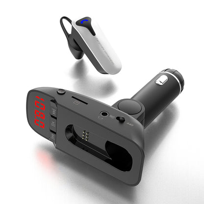 JEDX-ER9 2-in-1 Car Bluetooth Headset Car MP3 Player FM Transmitter