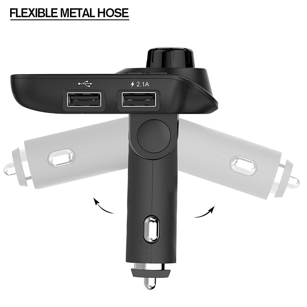 T11 Bluetooth Car Kit MP3 Music Player Adapter FM Transmitter Dual USB Charger Support U-disk/TF/AUX (CE/FCC/RoHS)