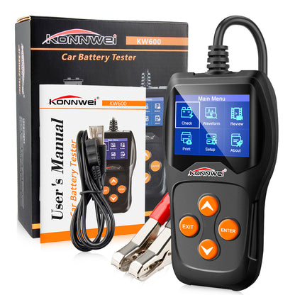 KONNWEI KW600 12V Car Battery Tester 100 to 2000CCA 12 Volt Battery Tools for Car Quick Cranking Charging Diagnostic