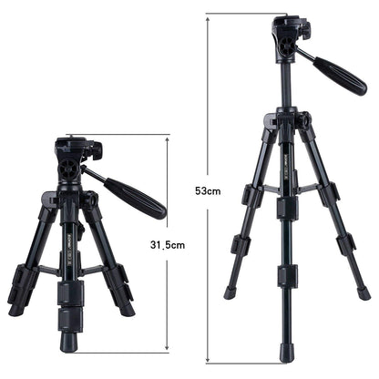 ZOMEI Q100 Portable Aluminum Alloy Mini Travel Camera Tabletop Tripod Lampstand - Black