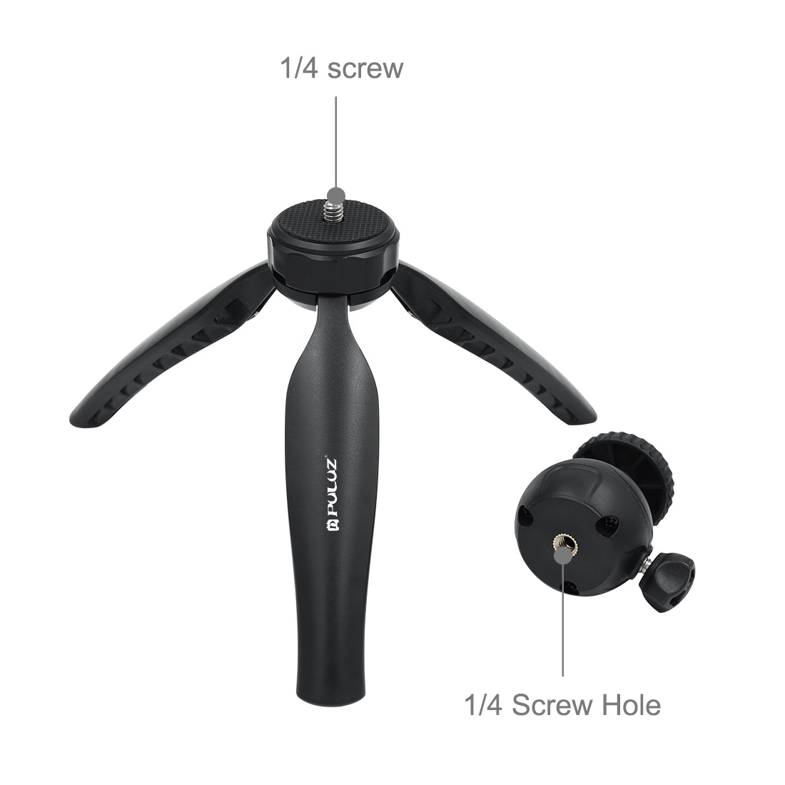 PULUZ 20cm Pocket Plastic Tripod Mount with 360 Degree Ball Head for Smartphones GoPro DSLR Cameras