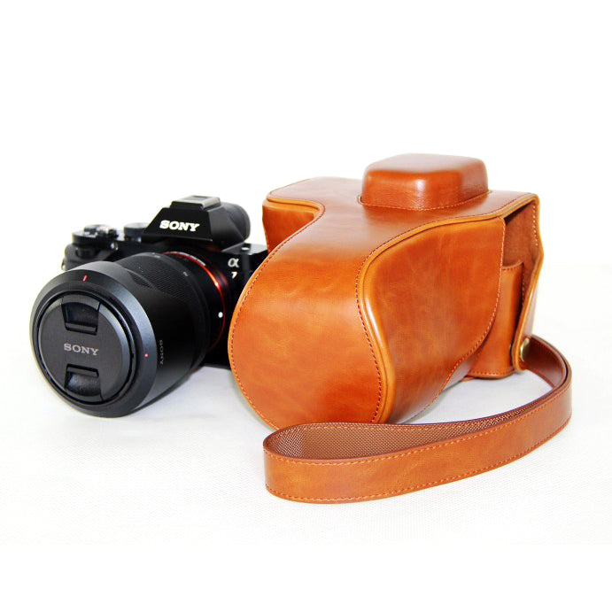 PU Leather Camera Protective Case + Strap for Sony Alpha A72/ A7R2 /A7S2 Digital Camera