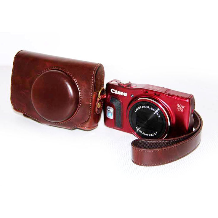 PU Leather Camera Protective Case with Shoulder Strap for Canon SX720/ SX700/ SX730/ SX740 HS