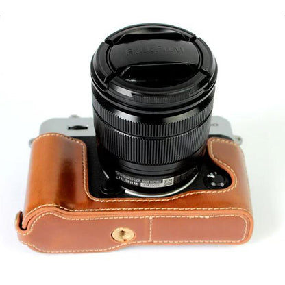 Protective PU Leather Half Camera Case Bag Cover for Fujifilm XT10 / XT20 Camera