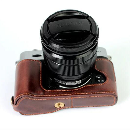 Protective PU Leather Half Camera Case Bag Cover for Fujifilm XT10 / XT20 Camera