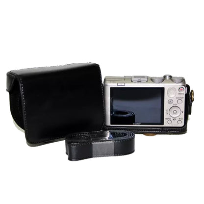 PU Leather Camera Protective Case Pouch with Shoulder Strap for Sony HX60/HX50/HX30