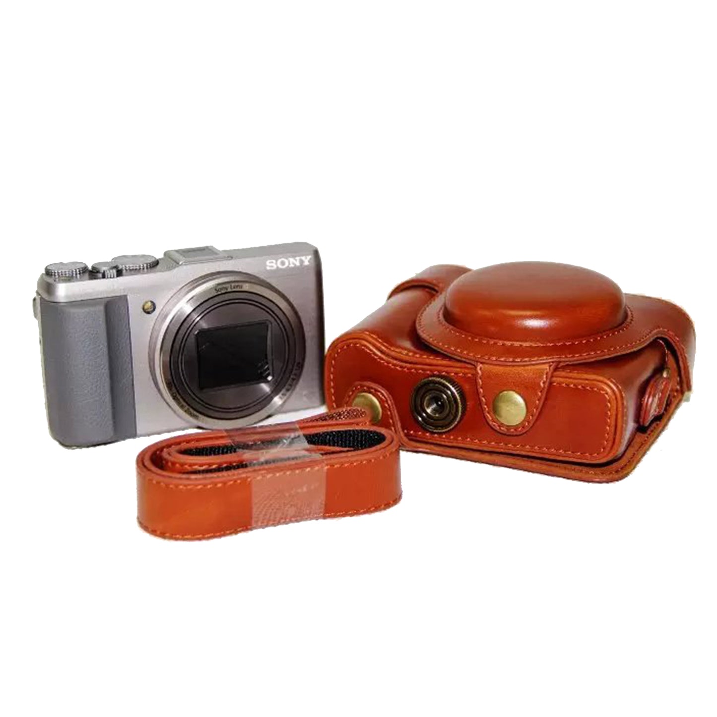 PU Leather Camera Protective Case Pouch with Shoulder Strap for Sony HX60/HX50/HX30