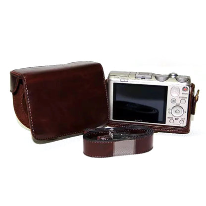 PU Leather Camera Protective Case Pouch with Shoulder Strap for Sony HX60/HX50/HX30