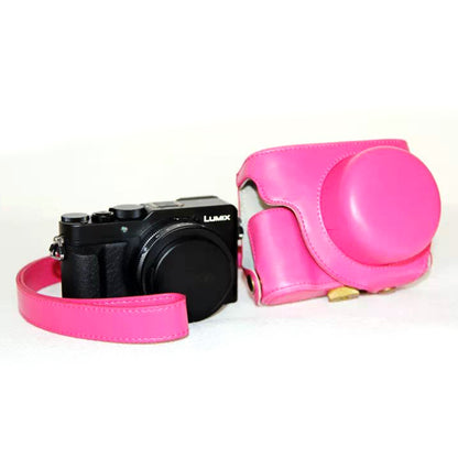 Protective Leather Camera Case Bag with Strap for Panasonic LX100